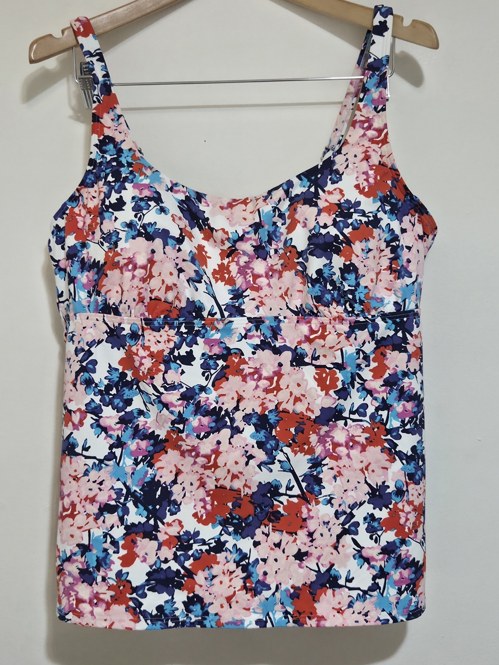 Lands' End Square Neck Tankini Swim Top In Spring Bouquet